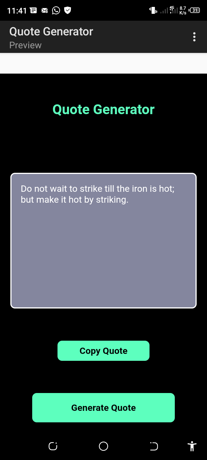 quote generator: sadiq stech